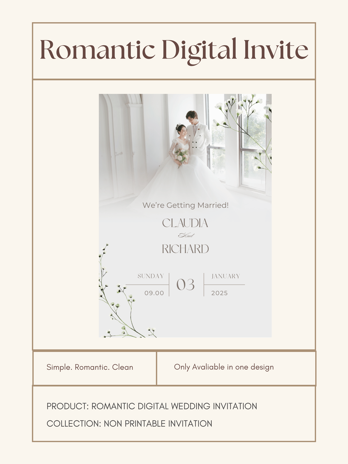 Romantic Digital Wedding Invitation