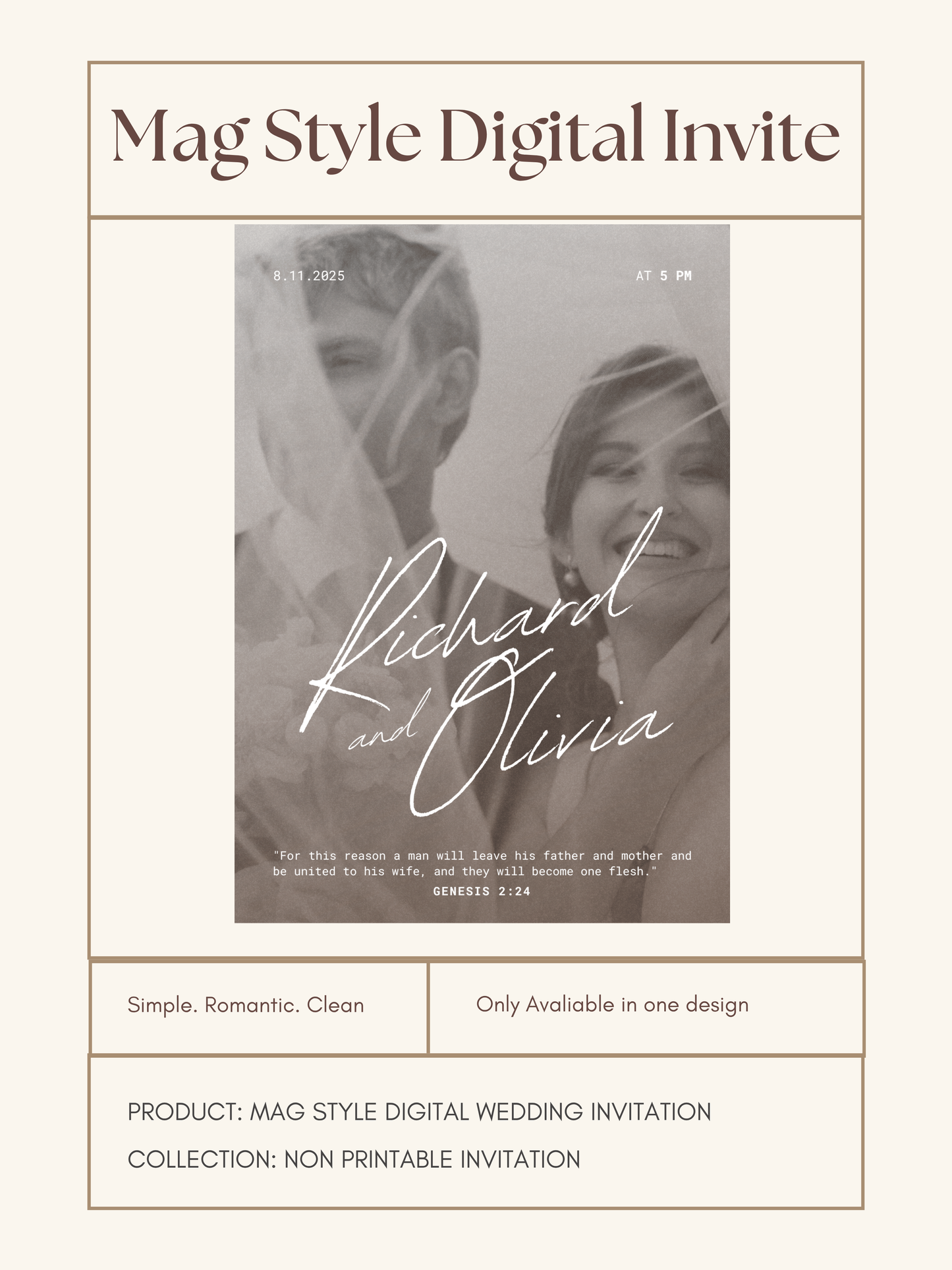 Mag Style Digital Wedding Invitation